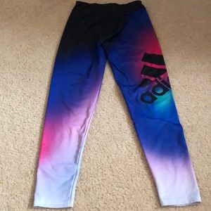 GIRLS - Adidas Colorful Athletic Leggings - Size M 10-12